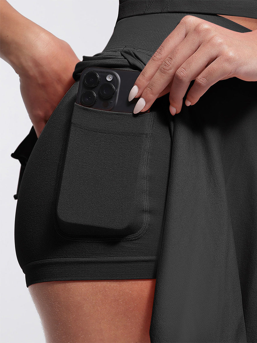 "Effortlessly Out & Active" Wideband Flared Active Skirt- Pre-Order