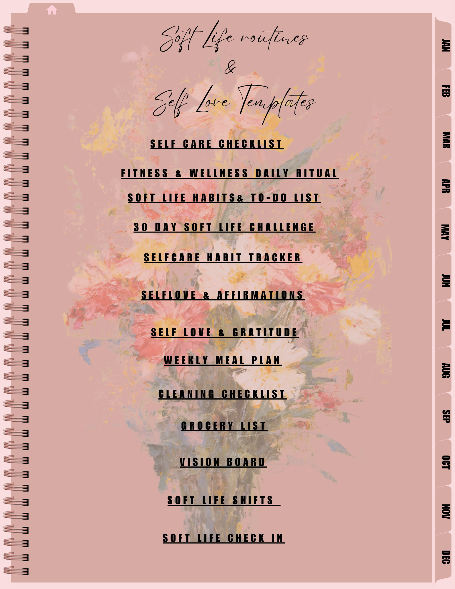 The Soft Life Wellness Journal Planner | GoodNotes, Notability (iPad & Tablet) | Soft Life Undated Planner, Life Planner | Daily Weekly Planner