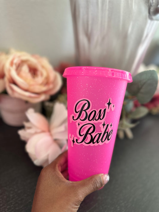 Boss Babe Pink Hydration Cup