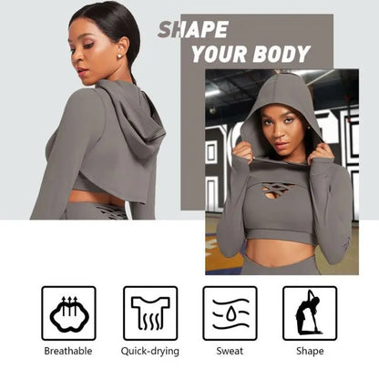 I Run This Hooded Crop Top