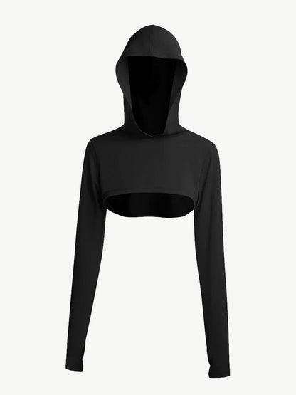 I Run This Hooded Crop Top