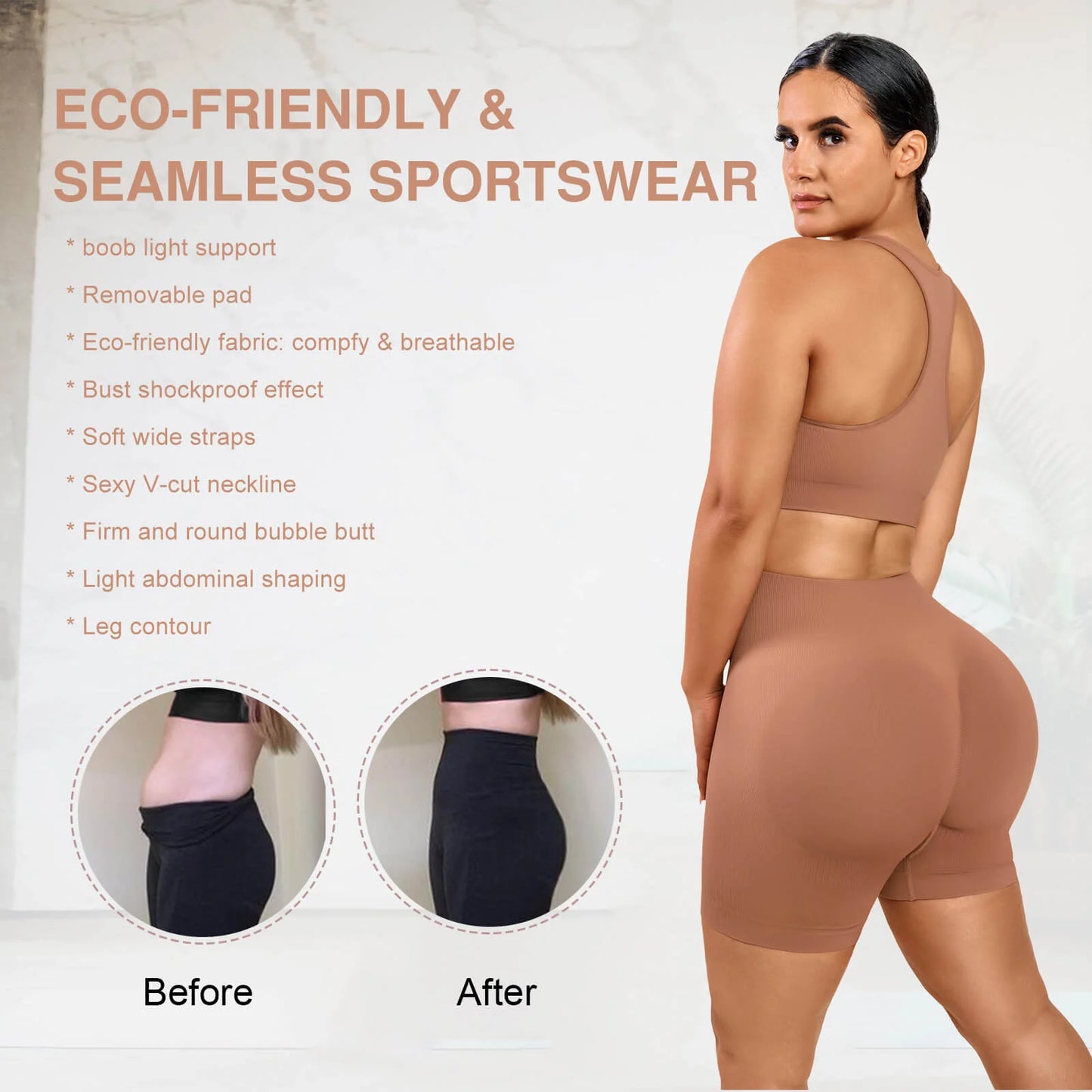 High Waist Sculpting Active Shorts Set