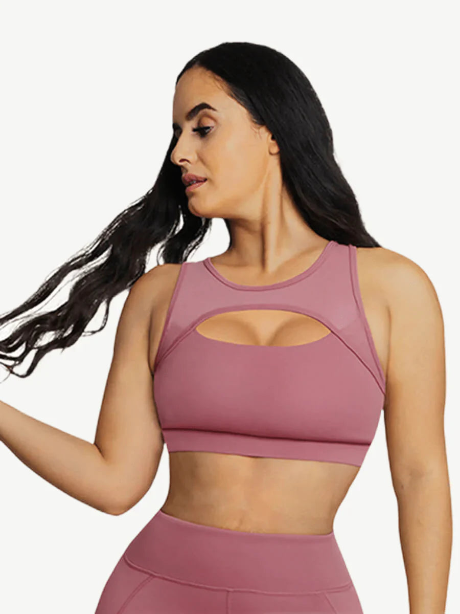 Pilates & Poses Active Sports Top- Blush Pink
