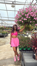 Effortlessly Out & Active Flared Active Skirt- Hot Pink