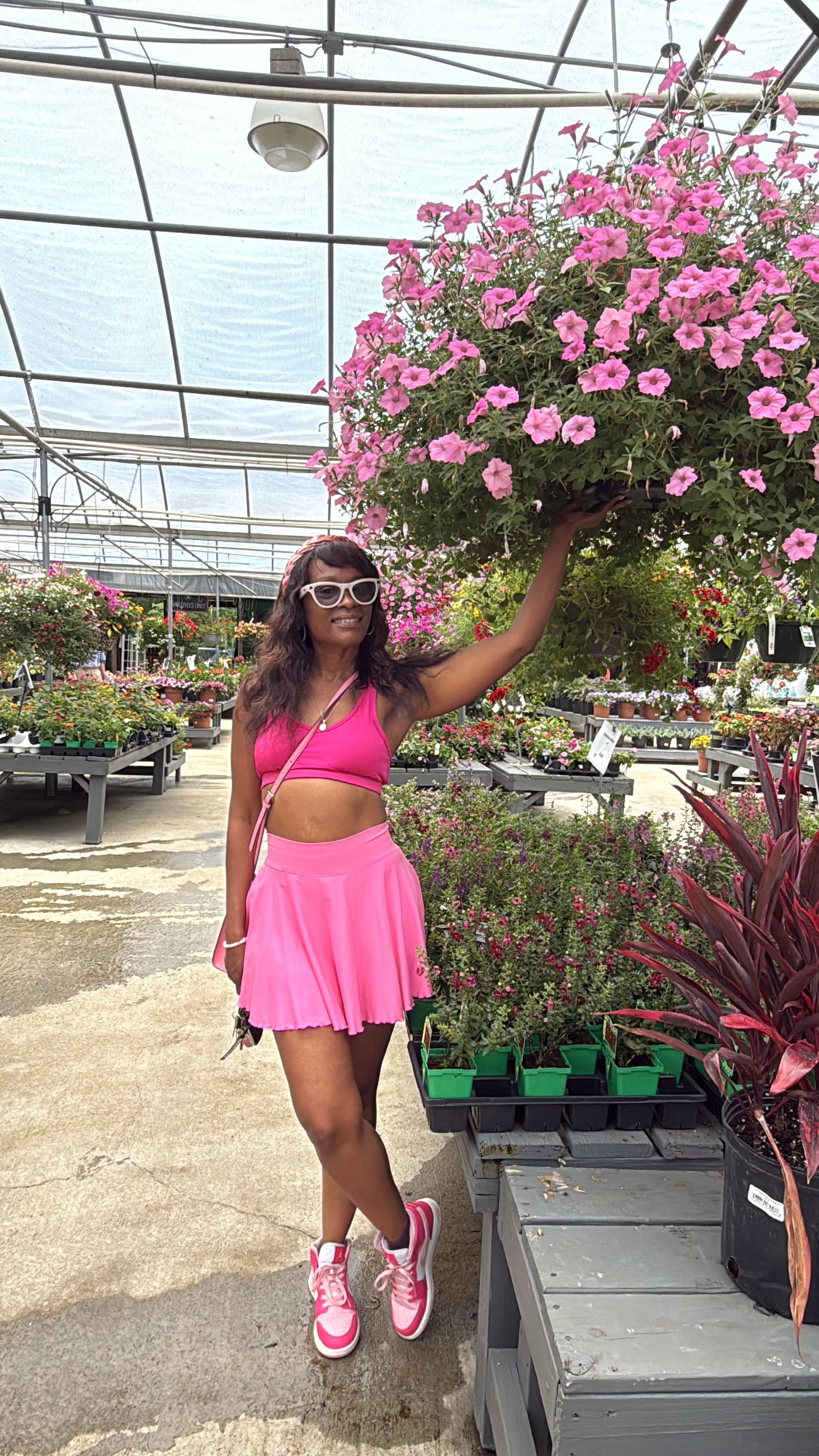 Effortlessly Out & Active Flared Active Skirt- Hot Pink