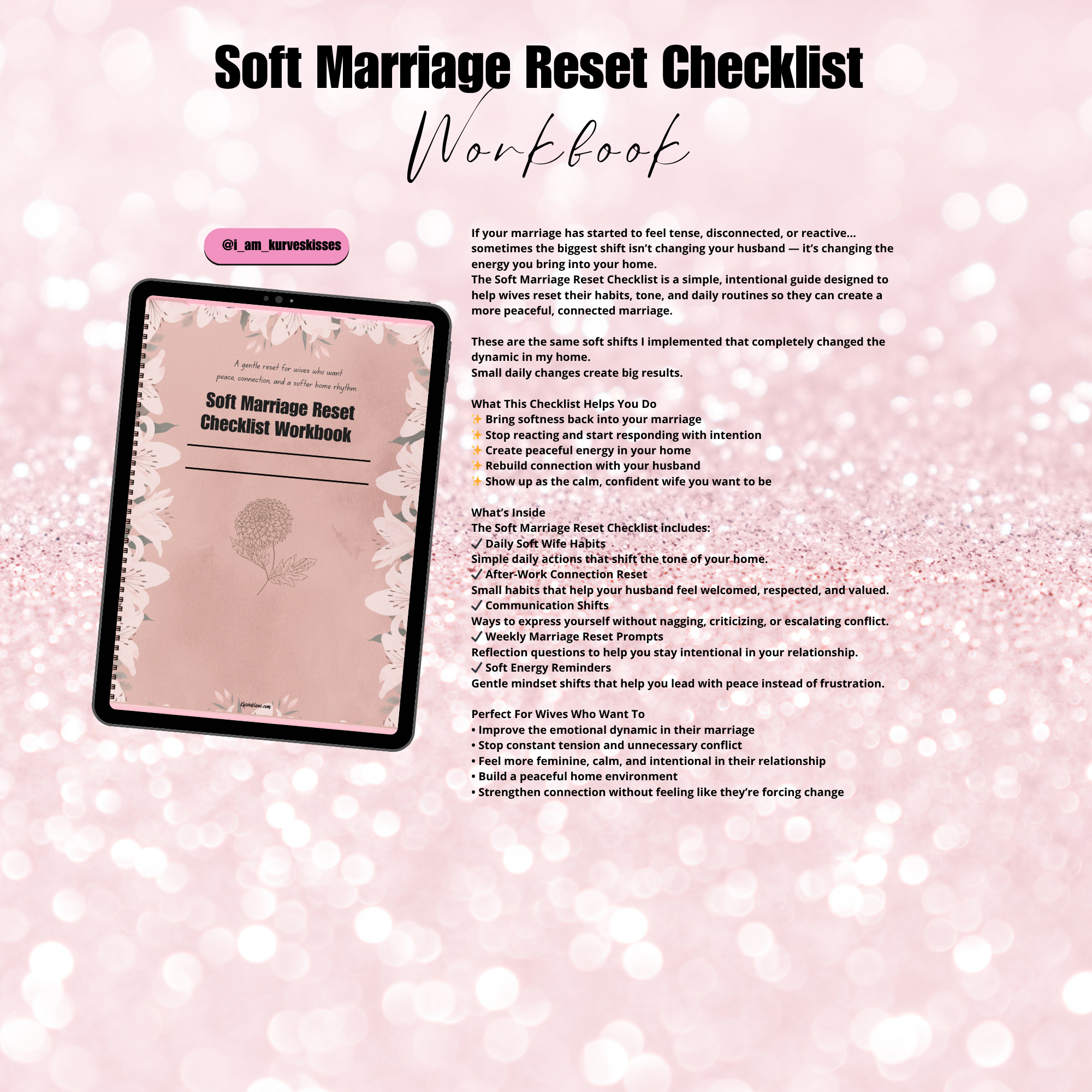 The Soft Marriage Reset Checklist | GoodNotes, Notability (iPad & Tablet) | Soft Marriage Workbook, Lifestyle Checklist | Daily weekly