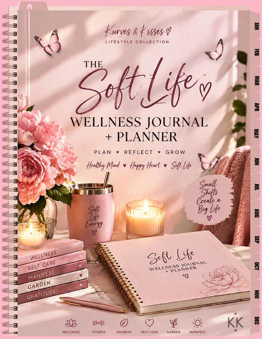 The Soft Life Wellness Journal Planner | GoodNotes, Notability (iPad & Tablet) | Soft Life Undated Planner, Life Planner | Daily Weekly Planner