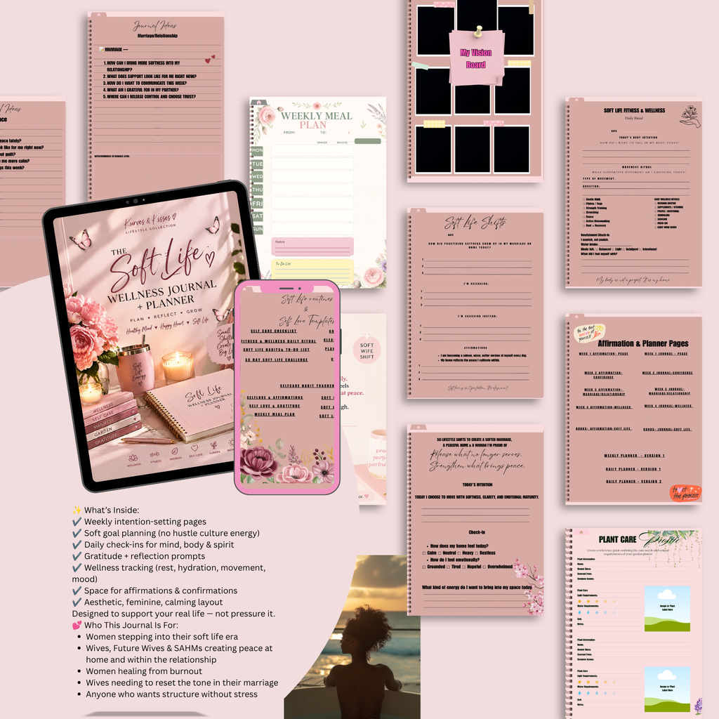 The Soft Life Wellness Journal Planner | GoodNotes, Notability (iPad & Tablet) | Soft Life Undated Planner, Life Planner | Daily Weekly Planner