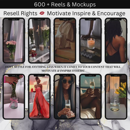 600 + Luxury Feminine Melanin Empowered Video  & Mockup Vault Bank